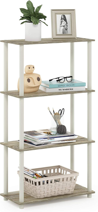 Furinno Turn-N-Tube 4-Tier Multipurpose Shelf Display Rack, Round Tubes by Furinno-FitsYourSpaceFitsYourBudget