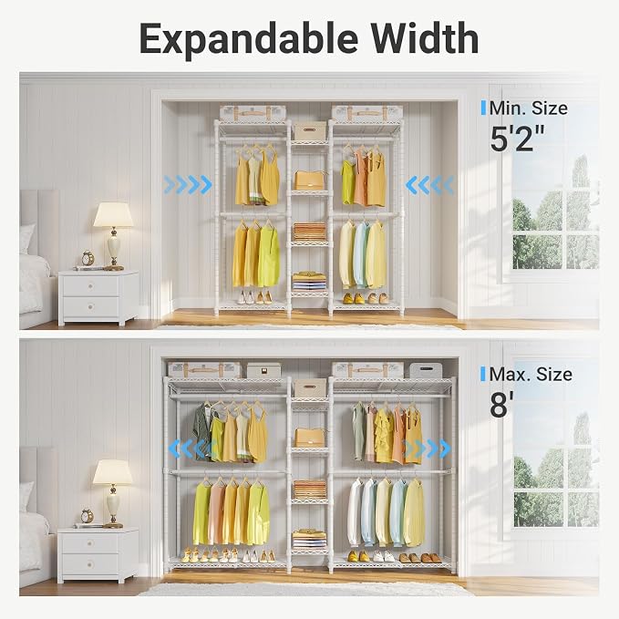 VIPEK X3 Expandable Heavy Duty Clothes Rack Adjustable from 5'2" to 8' - Image 2
