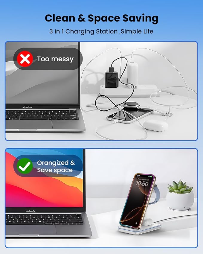 3 in 1 Wireless Charging Station, Wireless Charger Stand - Image 7