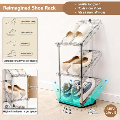 Patinao Sloping Narrow Shoe Rack 5 Tiers - Image 4