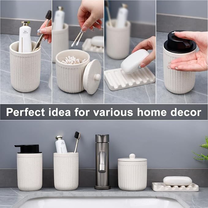 BosilunLife Ceramic Bathroom Accessories Set - Image 3