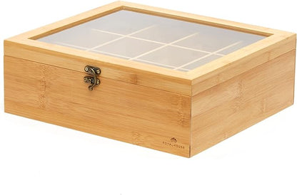 RoyalHouse Big Natural Bamboo Tea Storage Organizer - Image 4