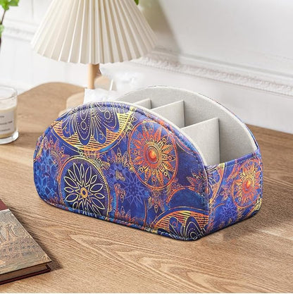 TV Remote Control Holder with 5 Compartments, Pu Leather Remote Caddy/Box/Tray - Image 7