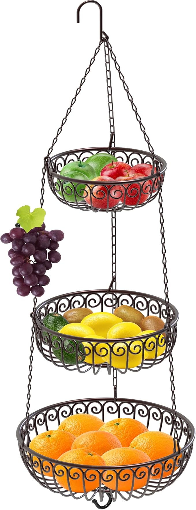 Simple Houseware 3-Tier Fruit Hanging Basket by SimpleHouseware