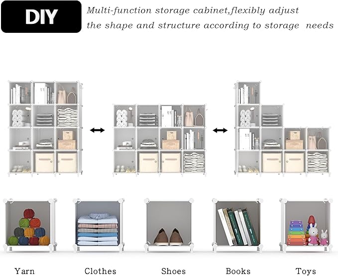 AWTATOS Cube Storage Closet Organizer 12 Cube Storage Shelves - Image 6
