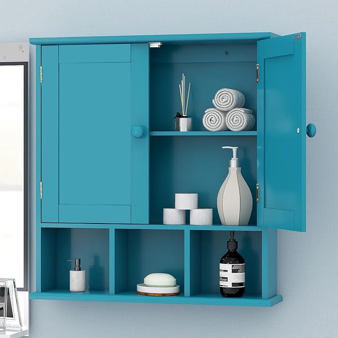 TaoHFE Turquoise Bathroom Cabinet, Bathroom Wall Cabinet - Image 2