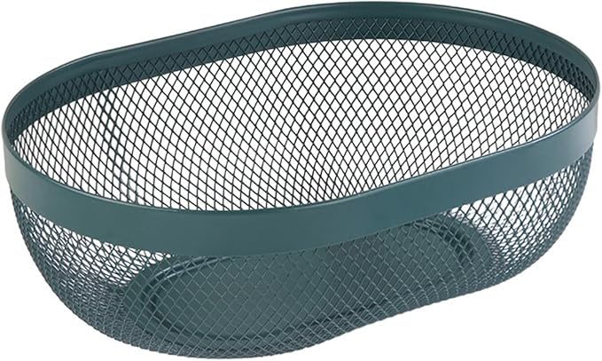 AJIODA Metal Mesh Steel Basket, Oval Metal Wire Storage Organizer Baskets Multi by AJIODA