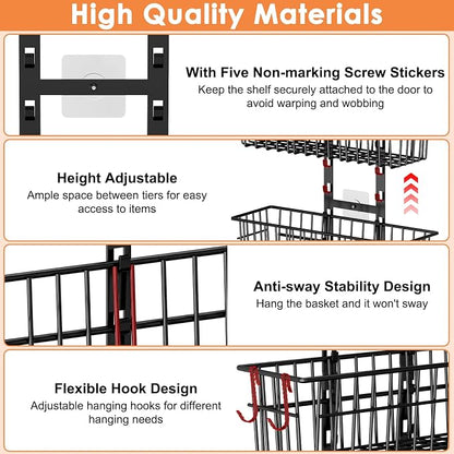 Hongtamoya Over The Door Organizer, Adjustable Hanging Door Organizer - Image 6