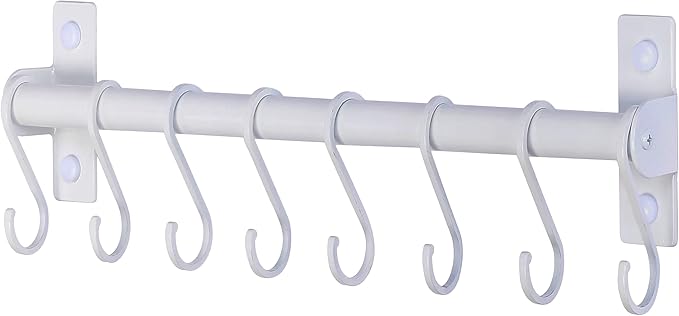 Dseap Kitchen Utensil Holder Hanger, Pot and Pan Rack Wall Mounted, Kitchen Rail by Dseap