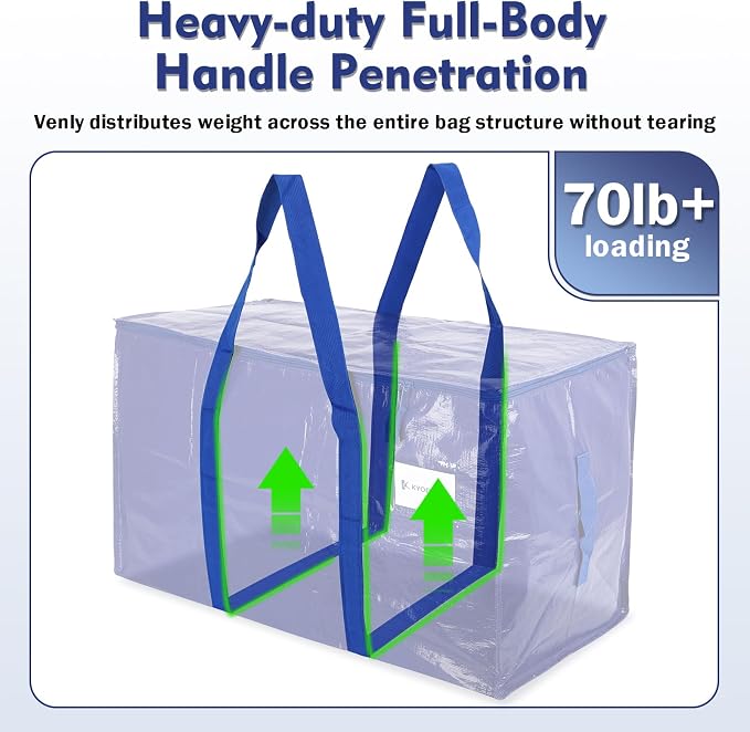 KYODOLED 6 Pack Extra Heavy Duty Blue Moving Bags - Image 6