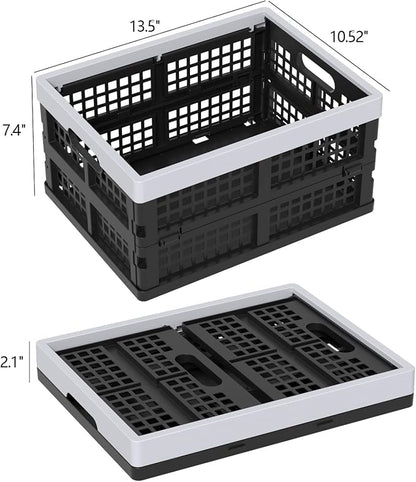 15L Plastic Collapsible Storage Crates, Folding Crates Storage Basket - Image 2