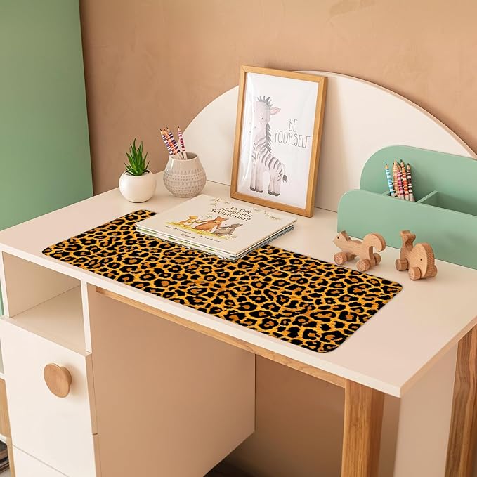 Leopard Print Mouse Pad – Large Extended Desk Mat 31.5 x 11.8 in– Bold Cheetah - Image 3