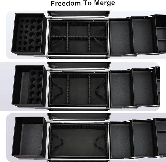 Stagiant Rolling Makeup Train Case Large Storage Cosmetic Trolley 4 Tray - Image 7