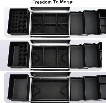 Stagiant Rolling Makeup Train Case Large Storage Cosmetic Trolley 4 Tray - Image 7