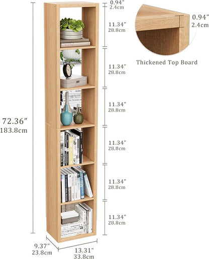 Tall Cube Storage Organizer Bookcase, 6 Tier 11 inch Open Back Cubical Shelf - Image 3