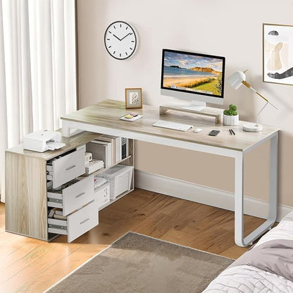 55 Inch Reversible L Shaped Computer Desk - Image 8