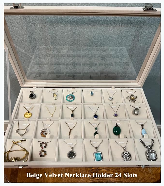 Jewelry Box Necklace Organizer Tray Necklace Display Case - Image 3