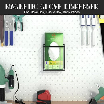 Magnetic Glove Box Holder Wall Mount, Disposable Glove Dispenser, Metal Rubber - Image 5