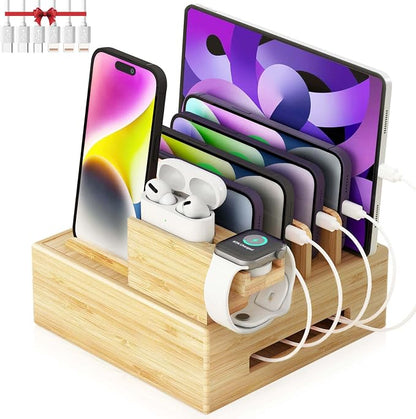 Darfoo Bamboo Charging Station for Multiple Devices by Darfoo