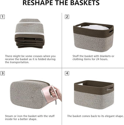 4 Pack Storage Baskets for Organizing, Woven Baskets for Shelves - Image 6
