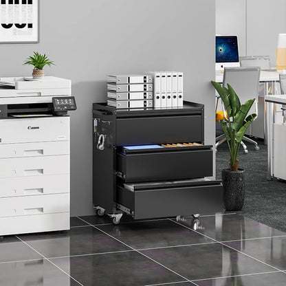 Aobabo Metal Storage Cabinet on Wheels, - Image 8