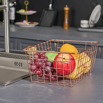 JUNCHU CHERRY Wire Kitchen Storage Basket 4 Packs, Perfect Pantry Organization - Image 8