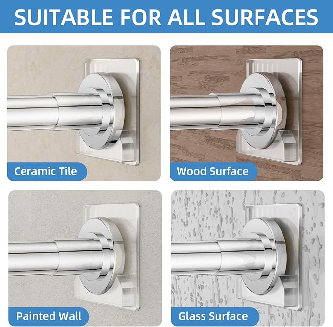 CorkLatta Chrome Adjustable Shower Curtain Rod 32 to 68 inch - Image 6
