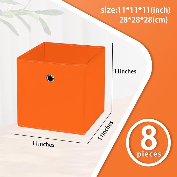 Foldable Storage Cubes Bins, 11 Inch Cloth Storage Cube Fabric Storage Box - Image 2
