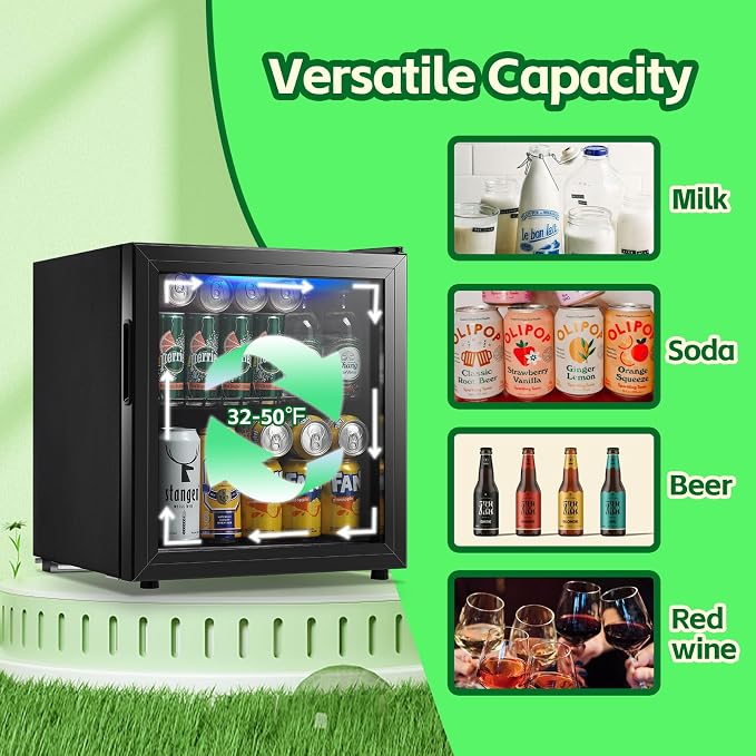 WANAI Beverage Refrigerator Cooler 1.6 Cu.Ft Freestanding Beer Fridge - Image 4