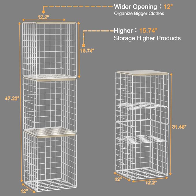 6 Tier Taller Closet Organizers and Storage, Stackable Closet Shelf Organizer - Image 3