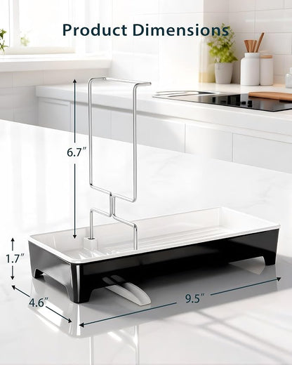 Ceramic-Look Sink Caddy, Rustproof Sponge Holder - Image 6