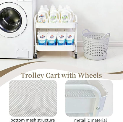 2 Pack Two Tier Rolling Cart - Image 5