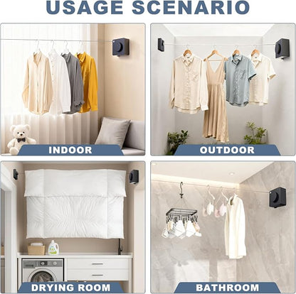 Retractable Clothesline Indoor, Non-Sagging Stainless Steel Clothes Line - Image 7