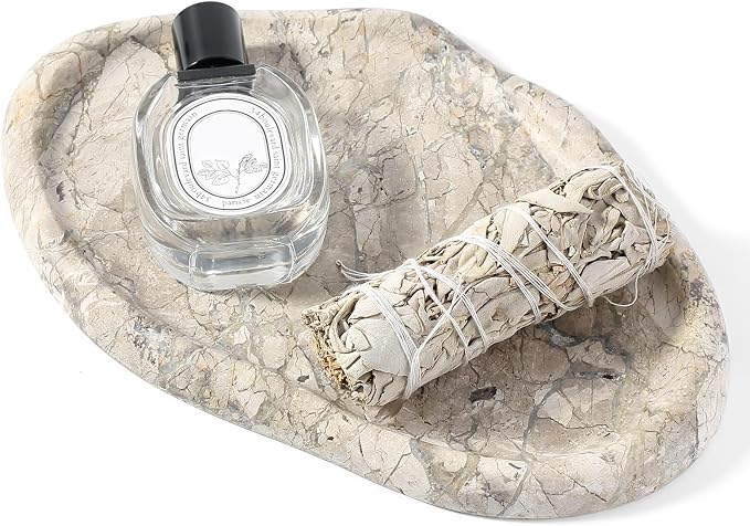 Koville Marble Vanity Tray for Bathroom, Cloud Shape Stone Key Tray | 10" x 7" by Koville