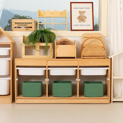 OIAHOMY 9”x9”x7” Storage Cubes, Cotton Rope Woven Baskets - Image 3