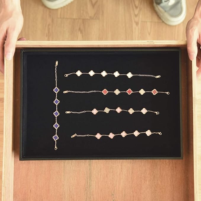 Velvet Jewelry Tray for Drawers Black Jewelrys Display Tray Stackable Jewelry - Image 6