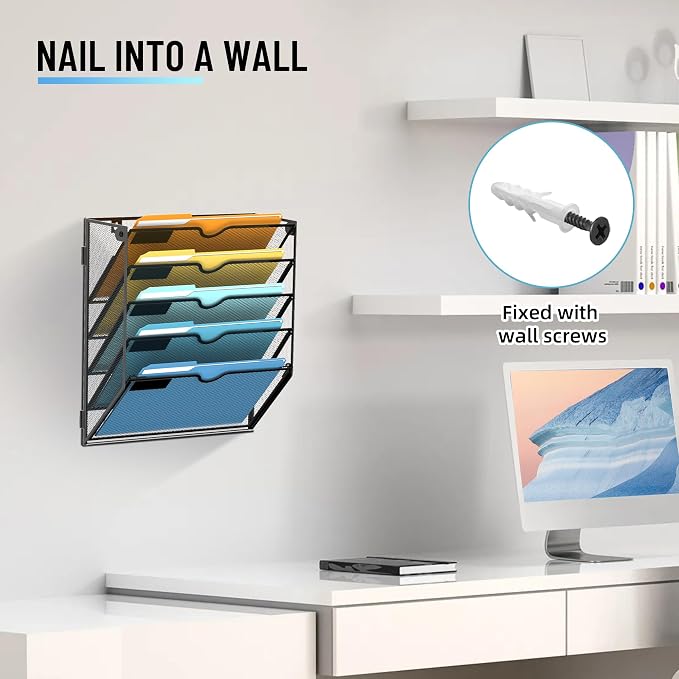 SUPEASY 5-Tier Wall File Holder Organizer - Image 5