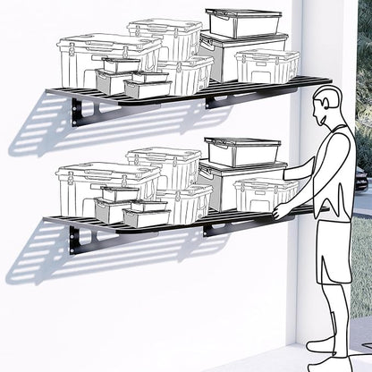 Garage Wall Shelving 2-Pack 2x4ft 24-inch-by-48-inch Wall Shelf Garage Storage - Image 7