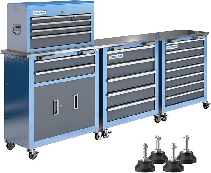 LARBANKE 20 Drawer Rolling Tool Chest Combo, Tool Cabinet by LARBANKE