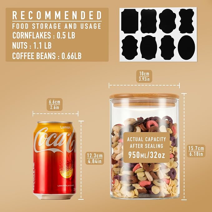 32oz Straight Cylindrical Airtight Storage Containers - Image 2