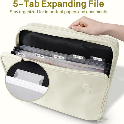 SUNEE Zippered Binder Bag with Handle, 2-Inch 3-Ring O-Ring, 500-Sheet Capacity - Image 2