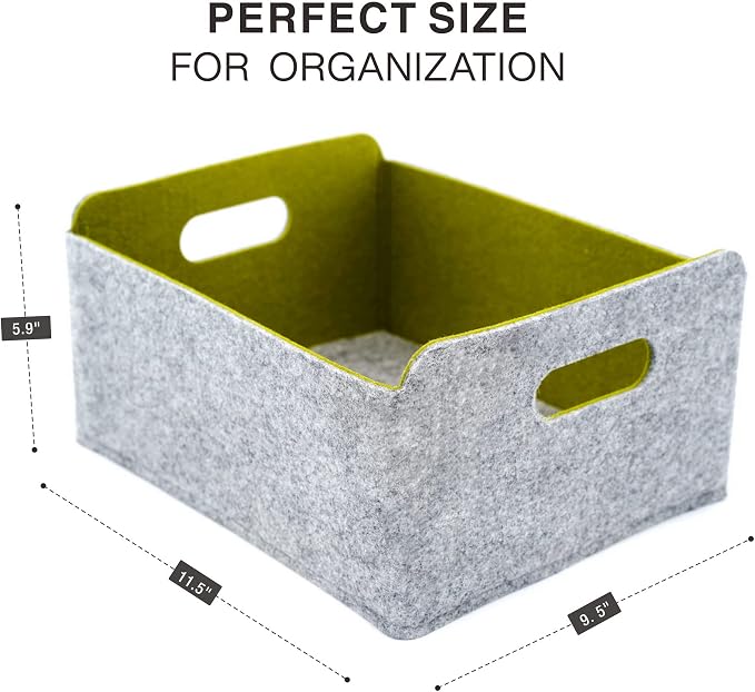 Welaxy Storage Baskets Collapsible Felt Storage bin Foldable Shelf Drawers - Image 3