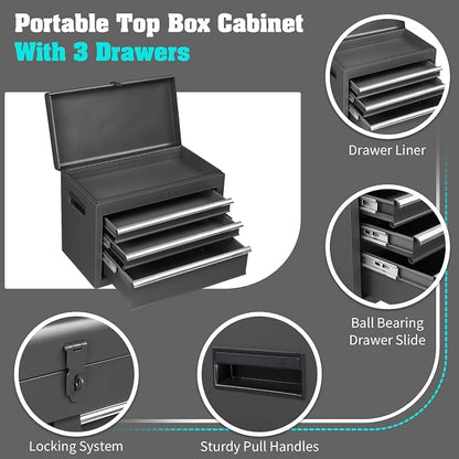 Winado 4-Drawer Rolling Tool Chest, 2-in-1 Large Storage Toolbox, Lockable - Image 5