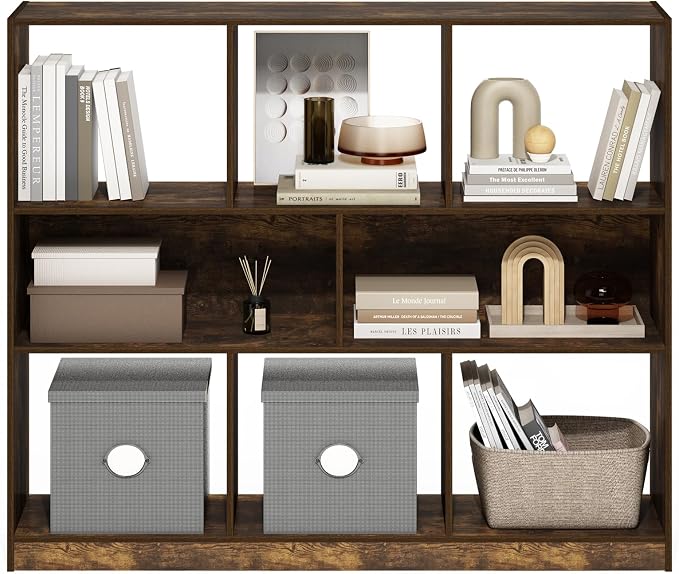 Furinno DALY Book Shelf, 8-Cube Bookshelf, Horizontal Cube Storage Organizer - Image 5
