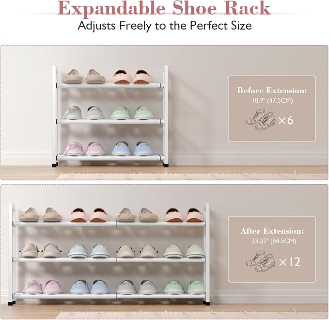 Bumusty 3-Tier Expandable Shoe Rack - Image 5