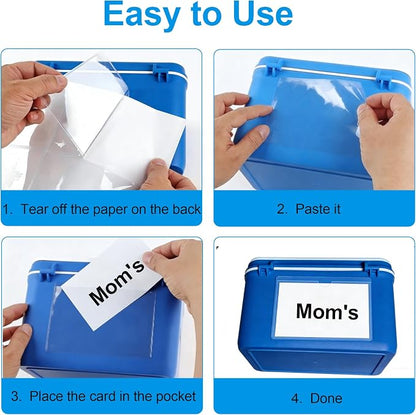 52 Pcs Clear Index Card Holder Self-Adhesive 3"X5" Top Open Label Holder | - Image 7