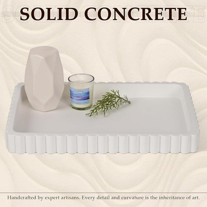 Concrete Decorative Tray for Coffee Table Decor, Rectangular Modern Decorative - Image 2