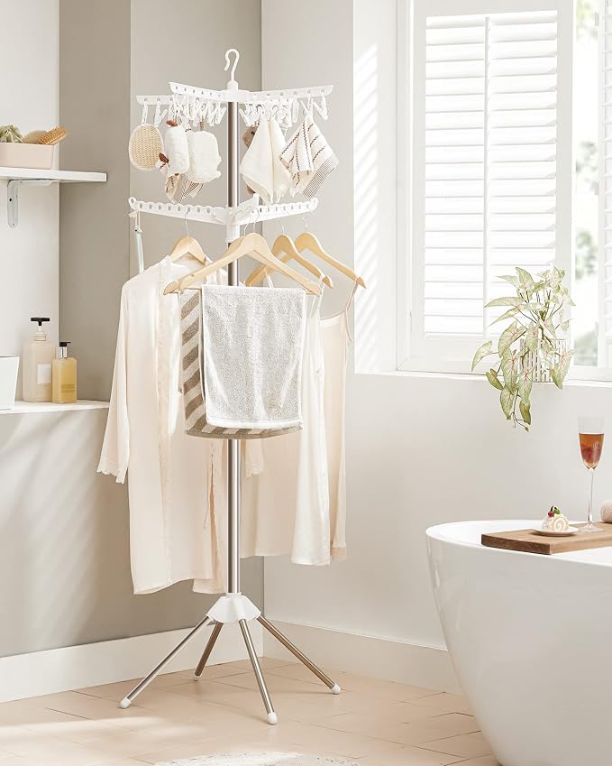 SONGMICS 2-Tier Clothes Drying Rack, 72-Inch Folding Laundry Drying Rack - Image 3