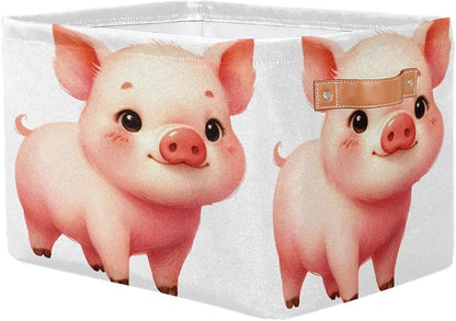 Pardick Basket Storage Bins Cute Animal Pig Rectangle Cube Basket Box Kids - Image 2