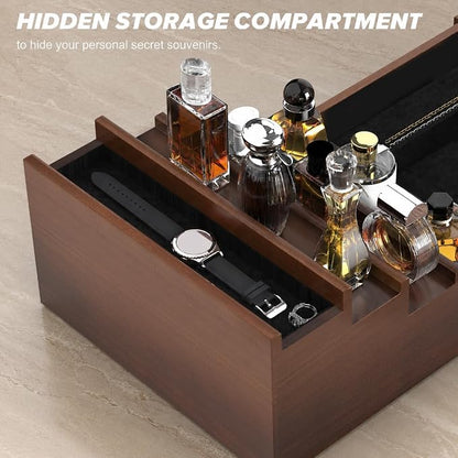 upcessory Cologne Organizer for Men, 4 Tier Black Wood Perfume Organizer - Image 3